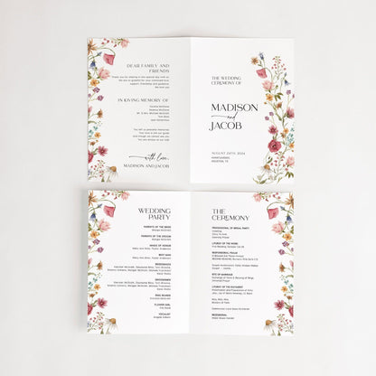 Floral Wedding Booklet program - LovelyTemplatesCo