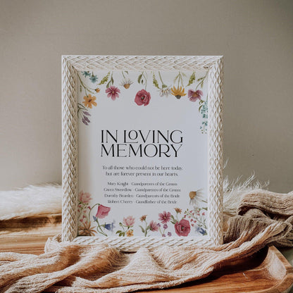 Floral Wedding In Loving Memory Of Sign - LovelyTemplatesCo
