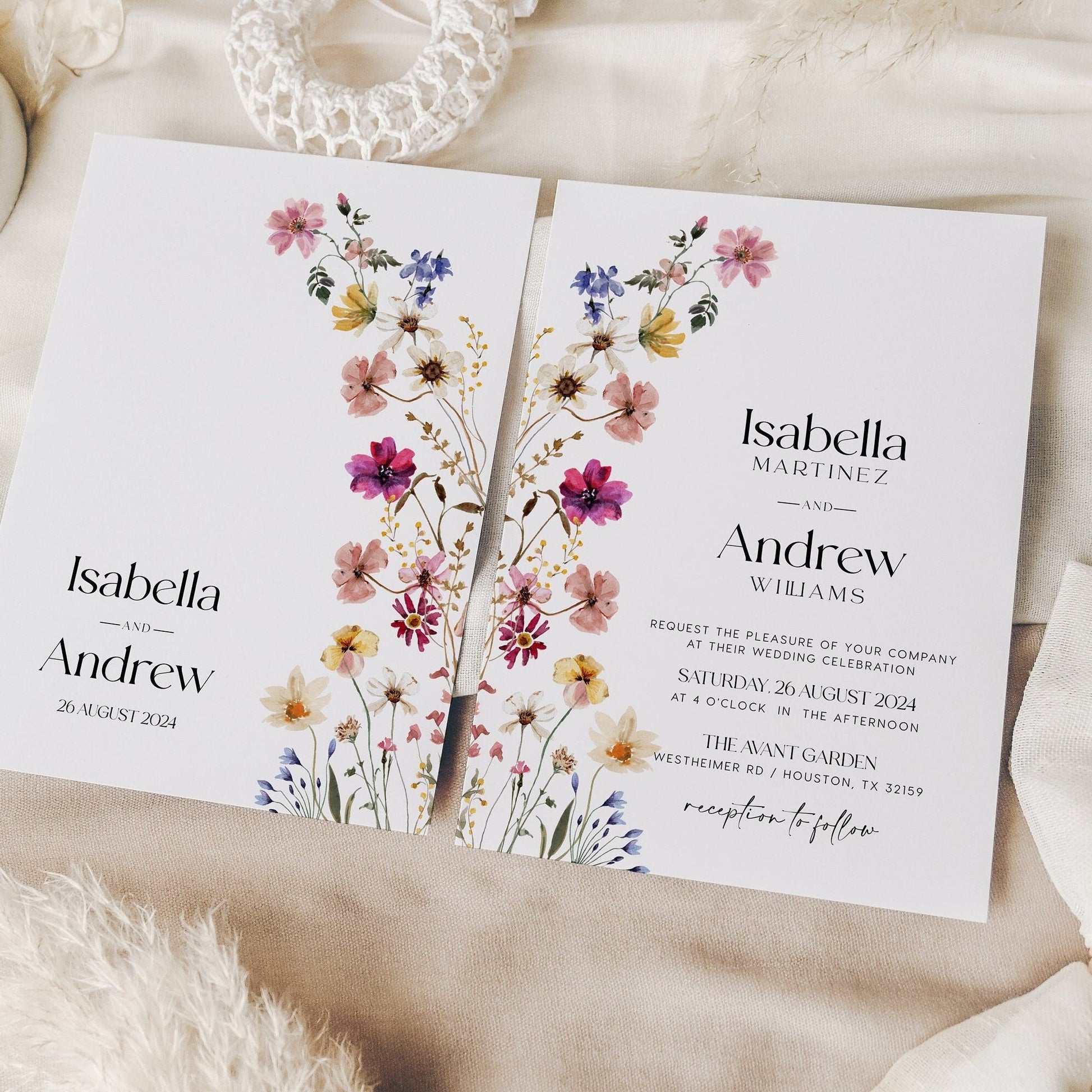 Floral Wedding invitation - LovelyTemplatesCo