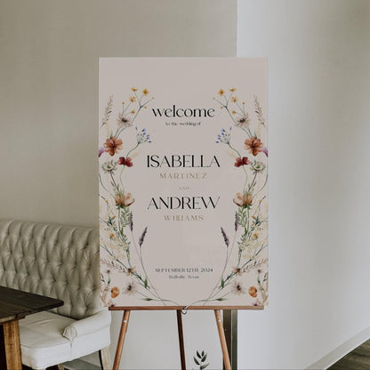 Floral Welcome Sign, Wedding Welcome sign template - LovelyTemplatesCo