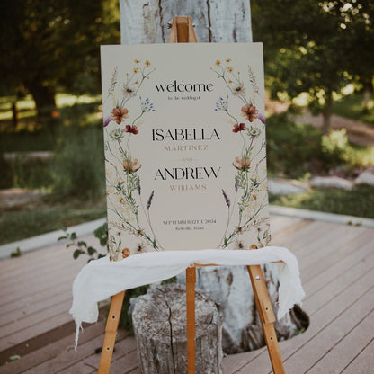 Floral Welcome Sign, Wedding Welcome sign template - LovelyTemplatesCo