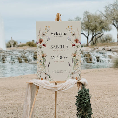 Floral Welcome Sign, Wedding Welcome sign template - LovelyTemplatesCo