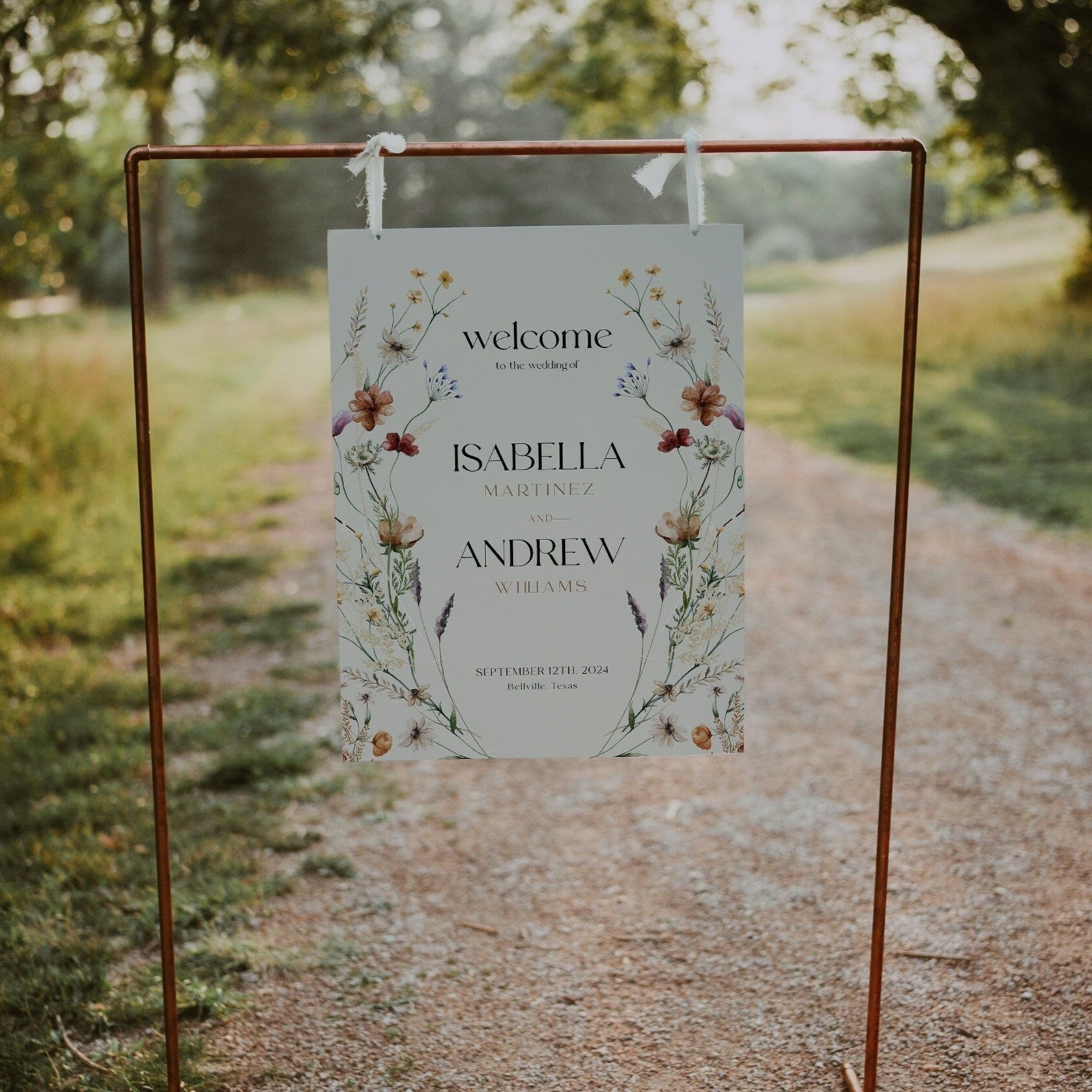 Floral Welcome Sign, Wedding Welcome sign template - LovelyTemplatesCo