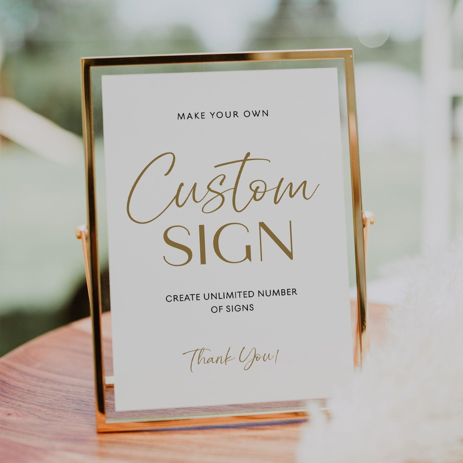 Gold wedding sign - LovelyTemplatesCo