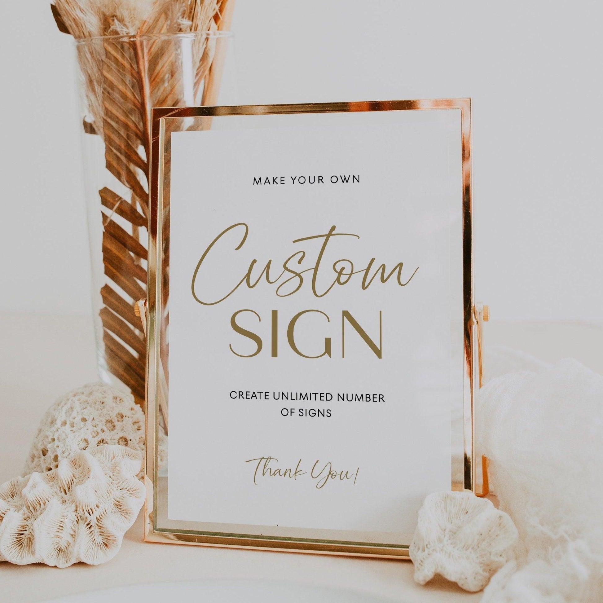 Gold wedding sign - LovelyTemplatesCo
