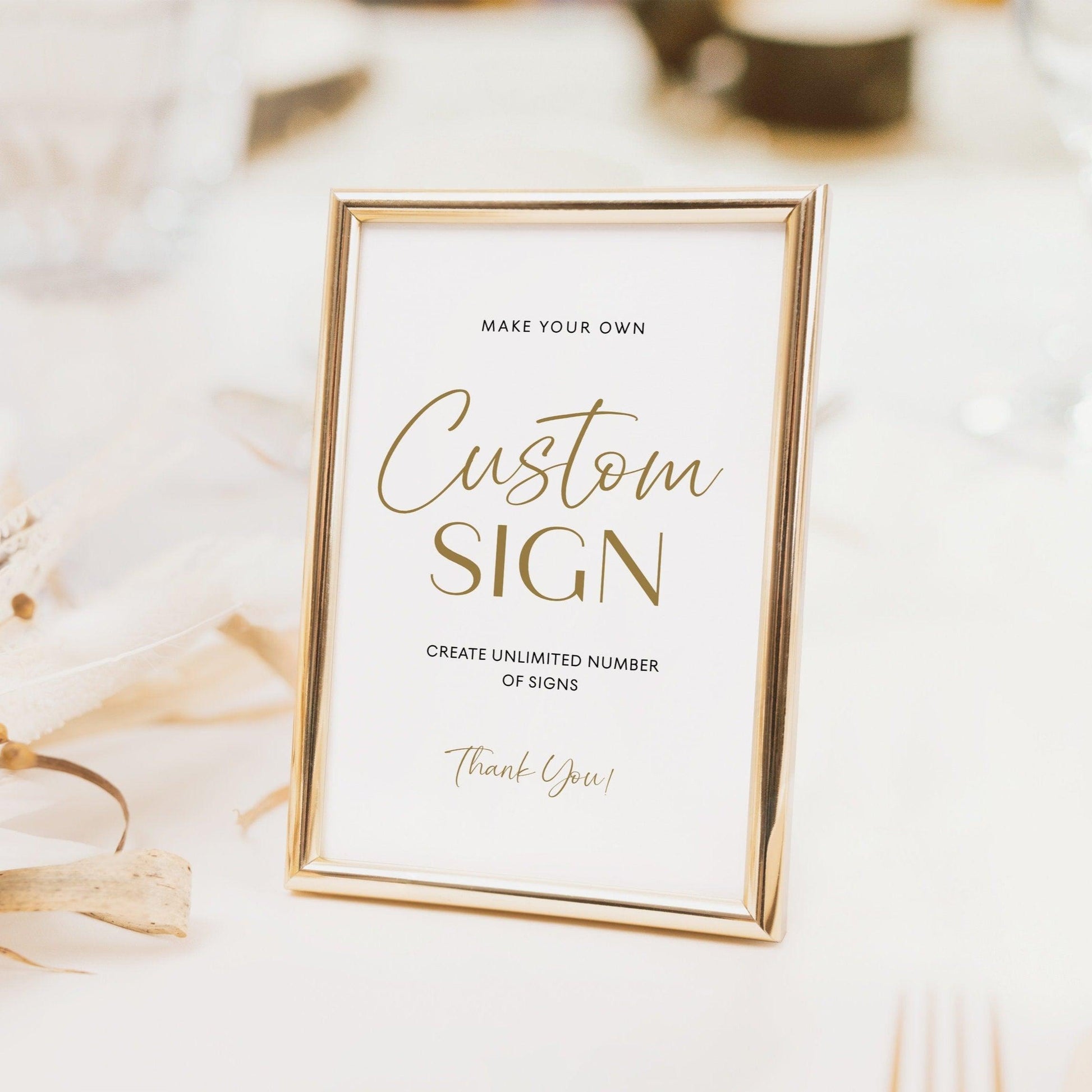 Gold wedding sign - LovelyTemplatesCo