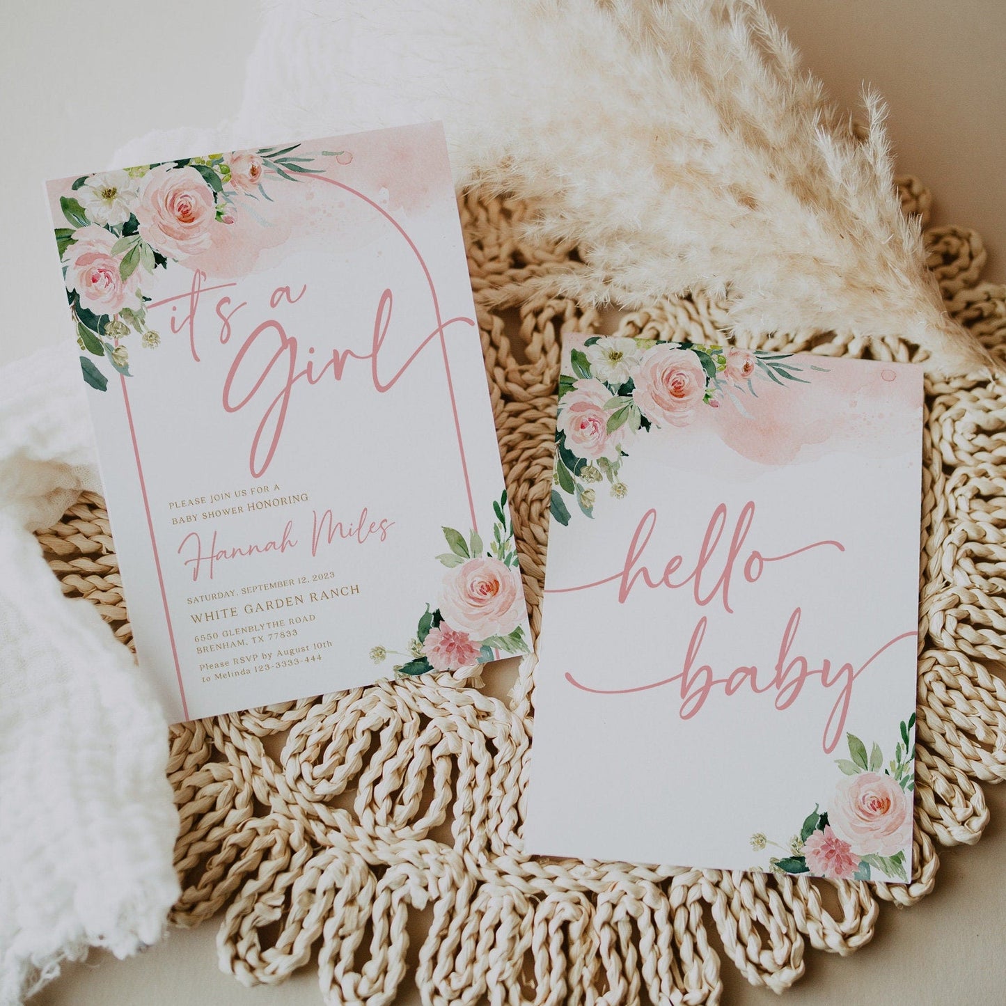 It's a girl invitation, Baby shower invitation template - LovelyTemplatesCo