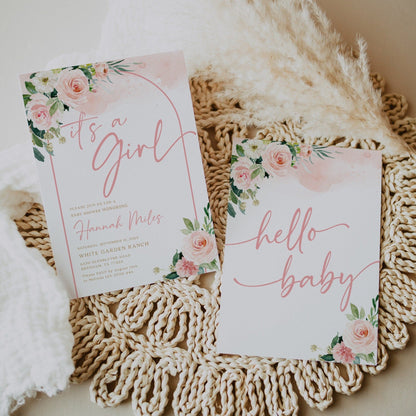 It's a girl invitation, Baby shower invitation template - LovelyTemplatesCo