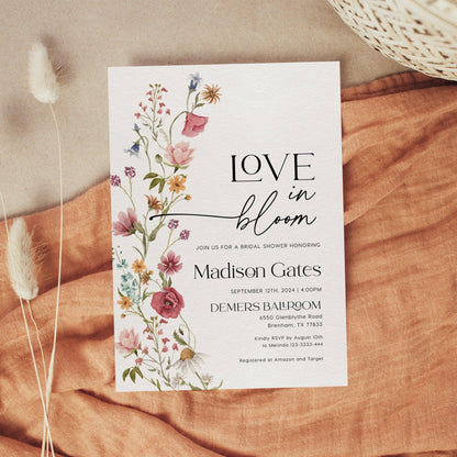 Love in Bloom Invitation, Bridal Shower Invitation - LovelyTemplatesCo