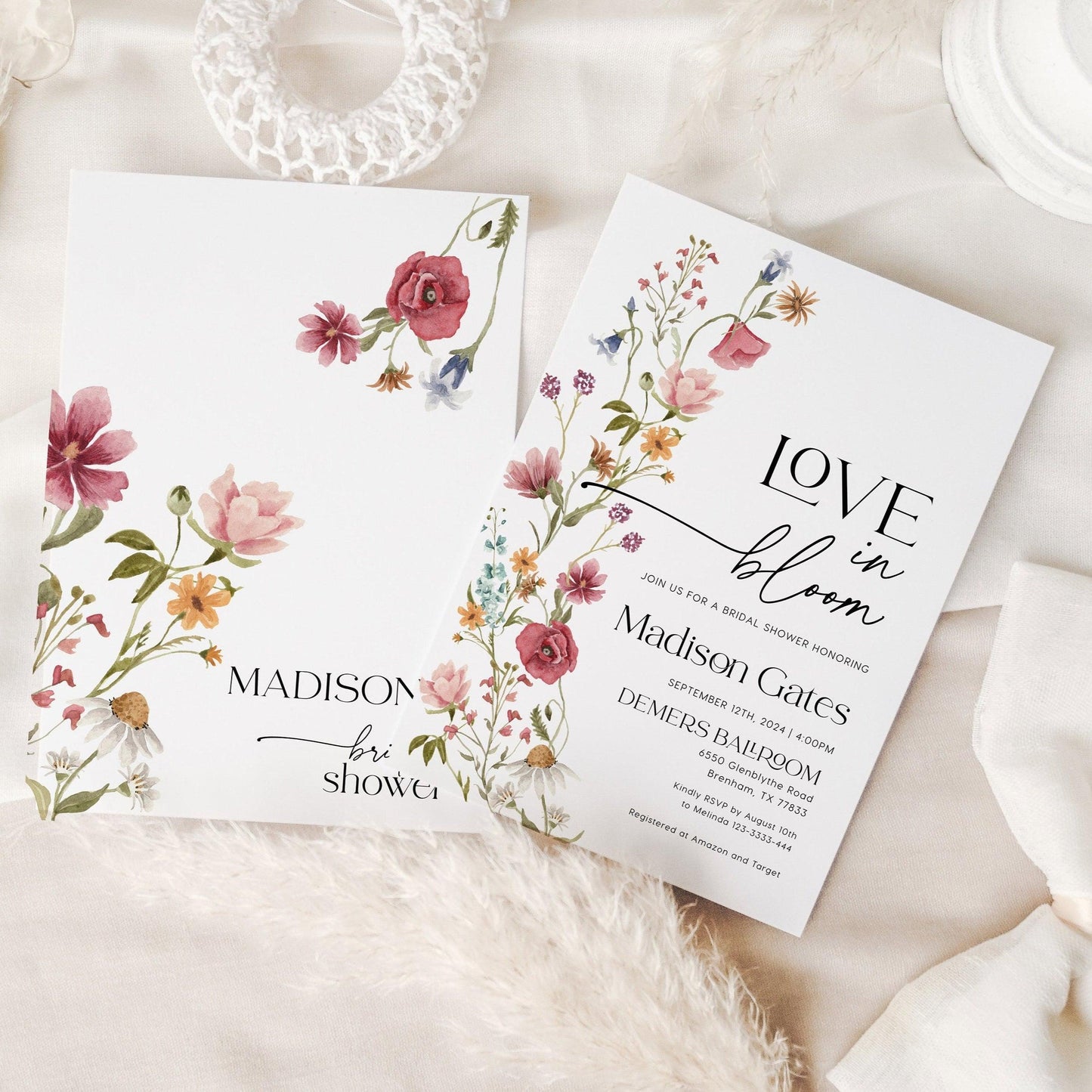 Love in Bloom Invitation, Bridal Shower Invitation - LovelyTemplatesCo