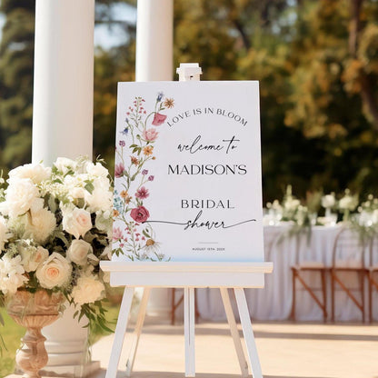 Love is in Bloom Bridal Shower Welcome Sign - LovelyTemplatesCo