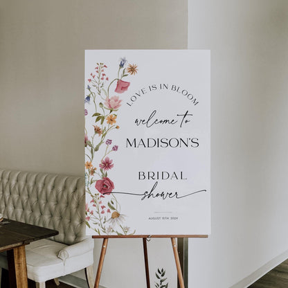 Love is in Bloom Bridal Shower Welcome Sign - LovelyTemplatesCo