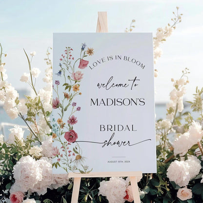 Love is in Bloom Bridal Shower Welcome Sign - LovelyTemplatesCo