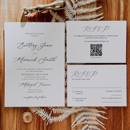 Minimalist wedding invitation - LovelyTemplatesCo