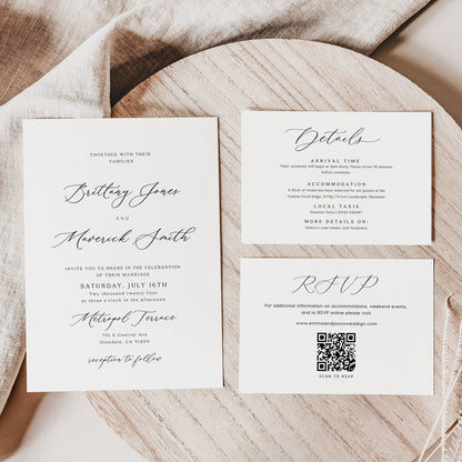 Minimalist wedding invitation - LovelyTemplatesCo