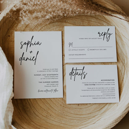 Modern wedding invitation template - LovelyTemplatesCo
