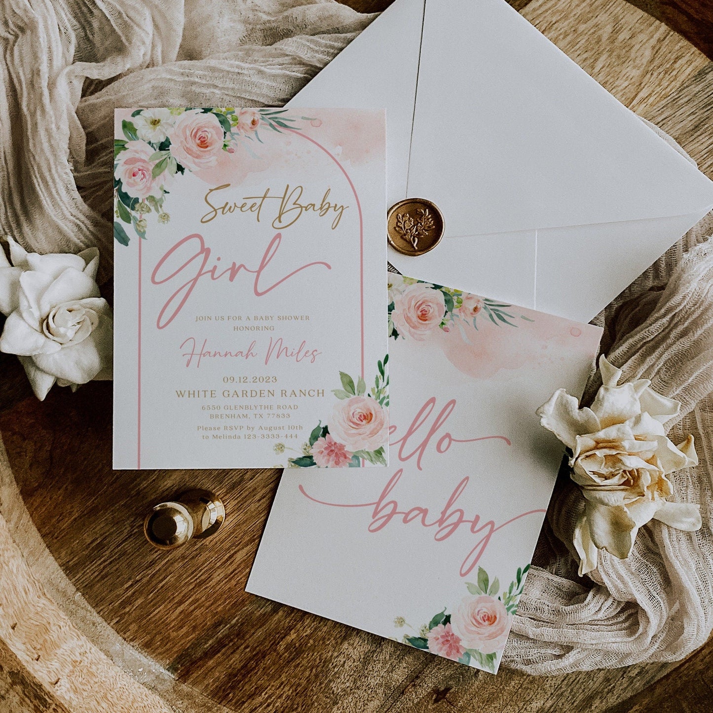 Sweet baby girl invitation, Baby shower girl invitation template - LovelyTemplatesCo