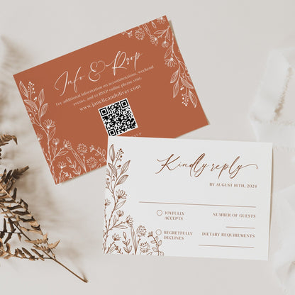 Terracotta Wedding Invitation - LovelyTemplatesCo