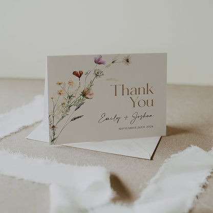 Thank You card | Floral Thank You card | Customizable Thank You card - LovelyTemplatesCo