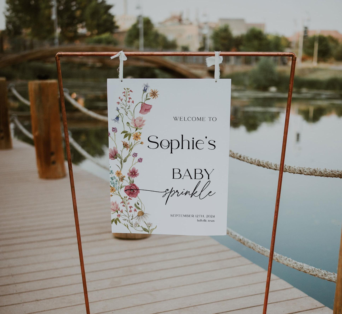 Wildflower Baby Sprinkle Welcome Sign - LovelyTemplatesCo