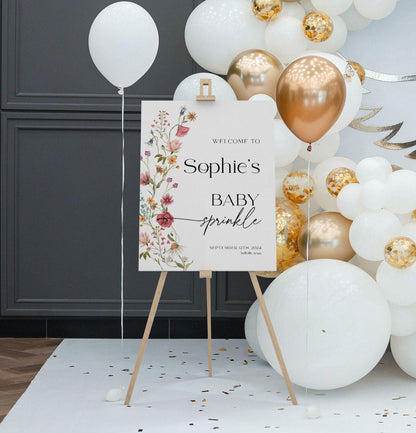 Wildflower Baby Sprinkle Welcome Sign - LovelyTemplatesCo