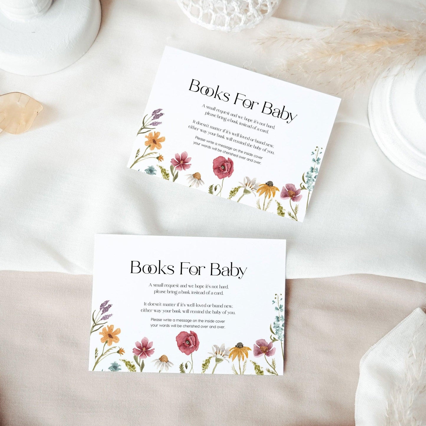 Wildflower Books for Baby card - LovelyTemplatesCo