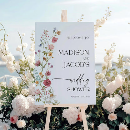 Wildflower Bridal Shower Welcome sign - LovelyTemplatesCo