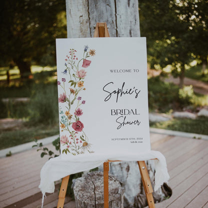 Wildflower Bridal Shower Welcome sign - LovelyTemplatesCo