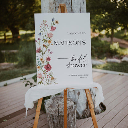 Wildflower Bridal Shower Welcome sign - LovelyTemplatesCo