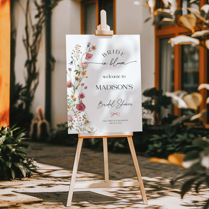 Wildflower Bridal Shower Welcome sign - LovelyTemplatesCo