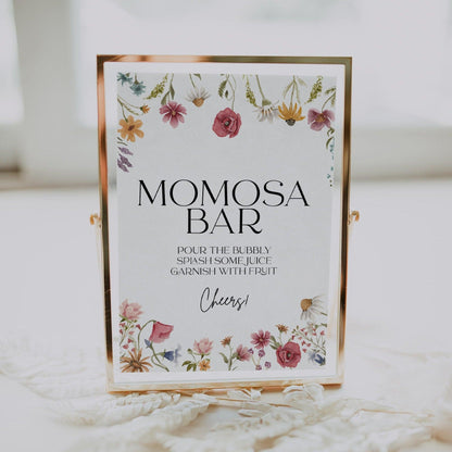 Wildflower Mimosa Bar Baby Shower sign - LovelyTemplatesCo