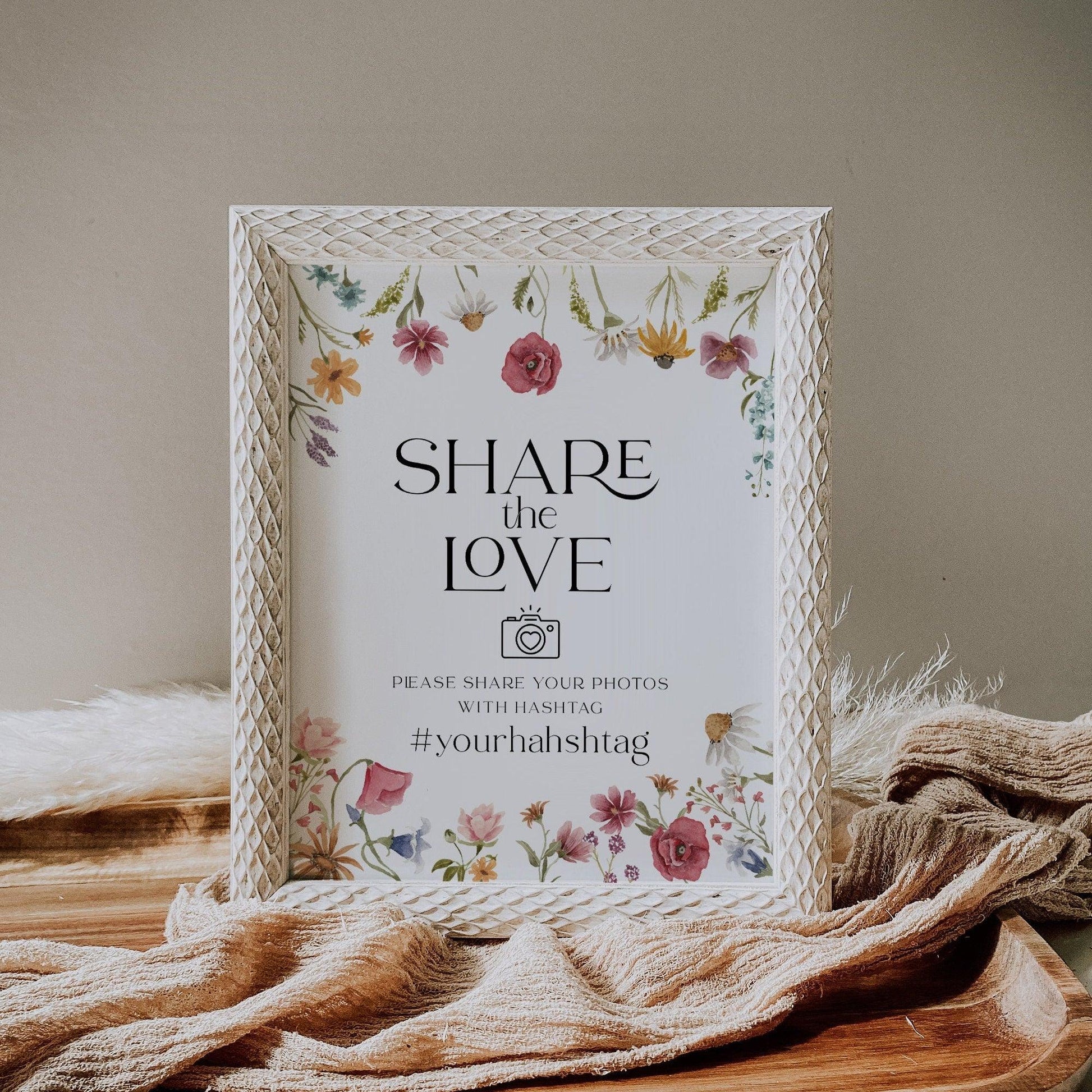 Wildflower Share the Love sign - LovelyTemplatesCo