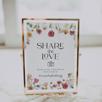 Wildflower Share the Love sign - LovelyTemplatesCo