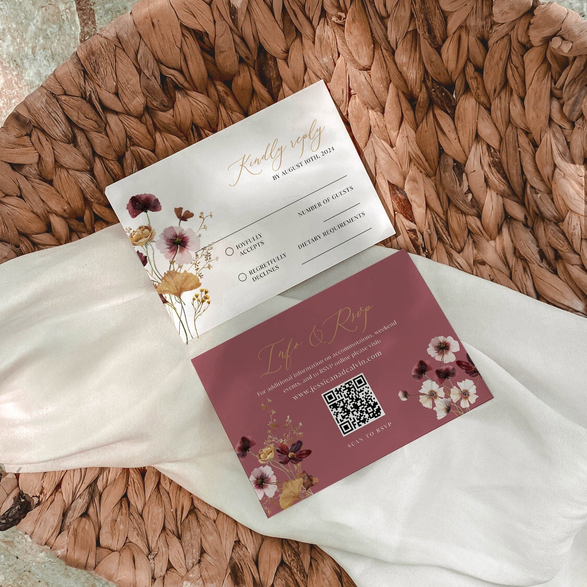 Wildflower wedding invitation template - LovelyTemplatesCo