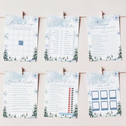Winter Bridal Shower games bundle, 10 games included - LovelyTemplatesCo