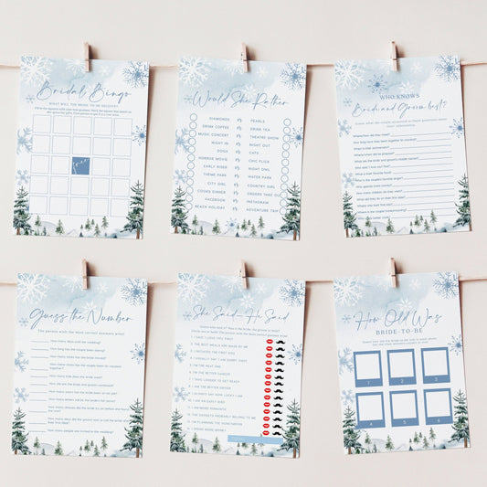 Winter Bridal Shower games bundle, 10 games included - LovelyTemplatesCo