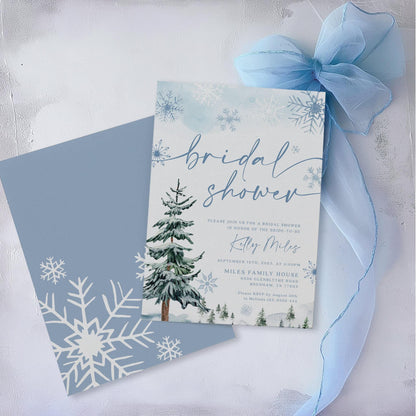 Winter bridal shower invitation, Winter wonderland bridal shower - LovelyTemplatesCo