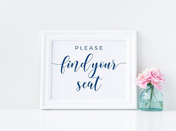 Find your seat sign, Seating sign, Find your table, Wedding signs, Blue wedding sign,  #BLUE20WED