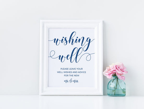 Wishing well sign, Wedding Signs, Well wishes cards, Blue wedding sign, Printable wedding sign #BLUE20WED