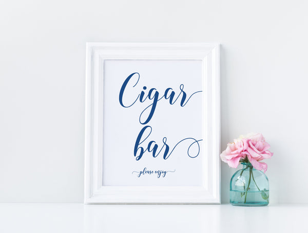 Cigar bar sign, Wedding cigar bar, Wedding sign, Cigar bar sign blue, Wedding bar sign #BLUE20WED