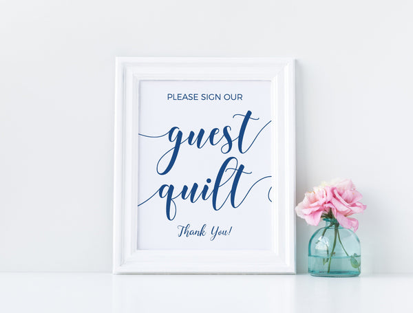 Guest quilt sign, Please sign our guest quilt, Wedding sign, Guest book sign, Printable signs #BLUE20WED