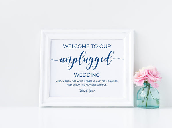 Unplugged sign wedding, Unplugged wedding ceremony sign, Unplugged sign, Wedding signs #BLUE20WED