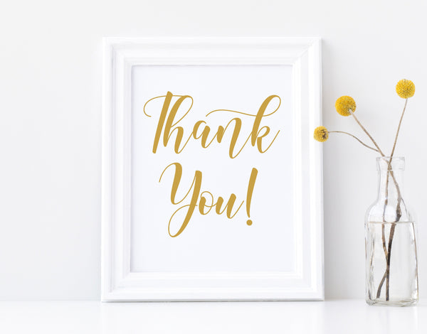 Thank you sign, Wedding thank you sign, Thank you sign printable, Wedding sign #GOLD20WED