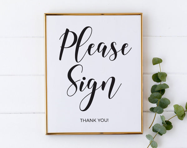 Please sign, Wedding guest book sign #BLCK20WED