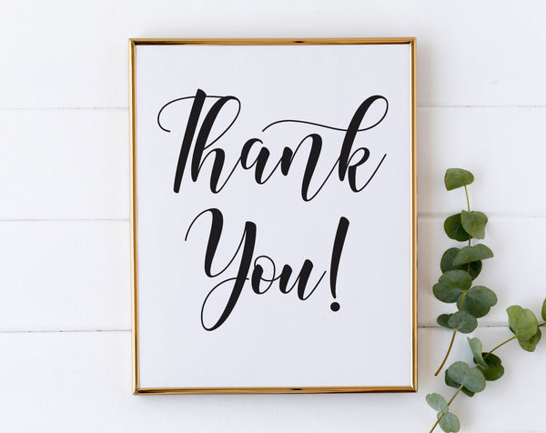 Thank you sign, Wedding signs, Printable thank you sign #BLCK20WED