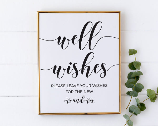 Well wishes sign, Wedding well wishes sign printable, Wedding aigns #BLCK20WED