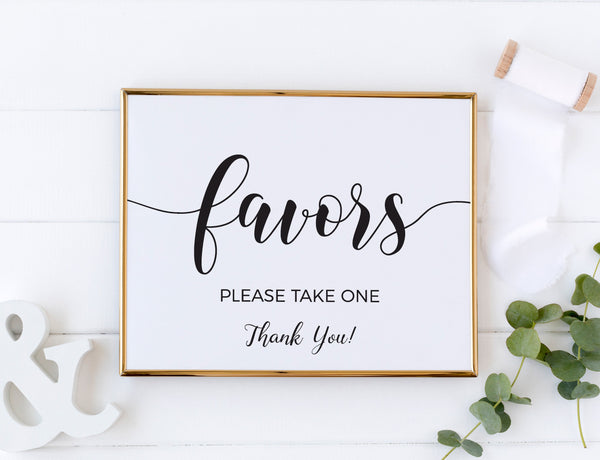 Favors sign printable, minimalist wedding sign template, Wedding favors sign #BLCK20WED