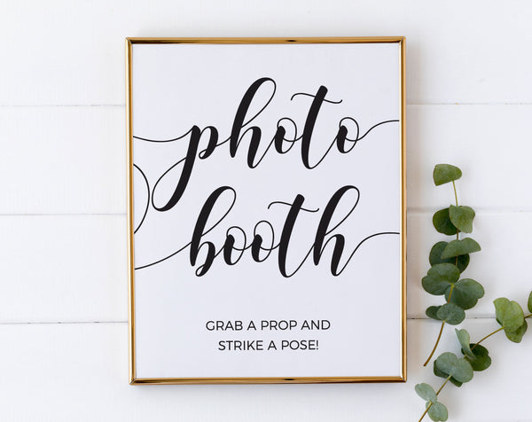 Photo booth wedding sign, Photo booth sign printable #BLCK20WED