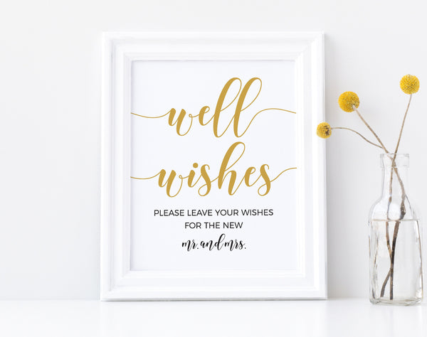 Well wishes sign, Wedding Sign, Wedding well wishes, Gold wedding sign, Printable wedding sign #GOLD20WED