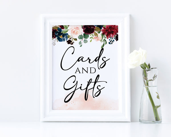 Cards and Gifts Sign, Cards and Gifts Sign Printable, Bohemian wedding sign   #BOHO020LWT